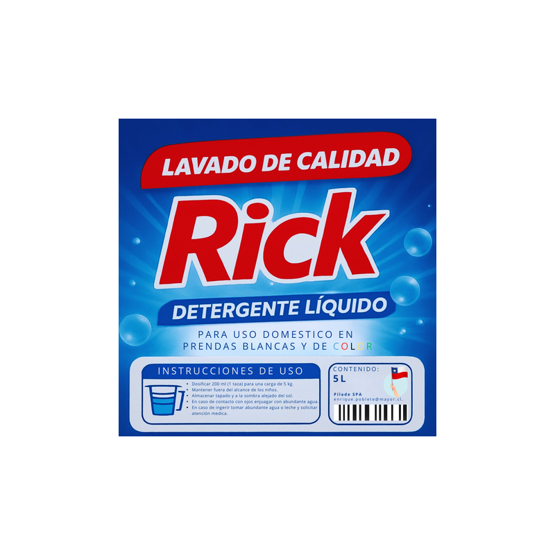 Detergente liquido 5 litros Rick