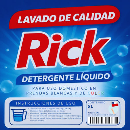 Detergente liquido 5 litros Rick